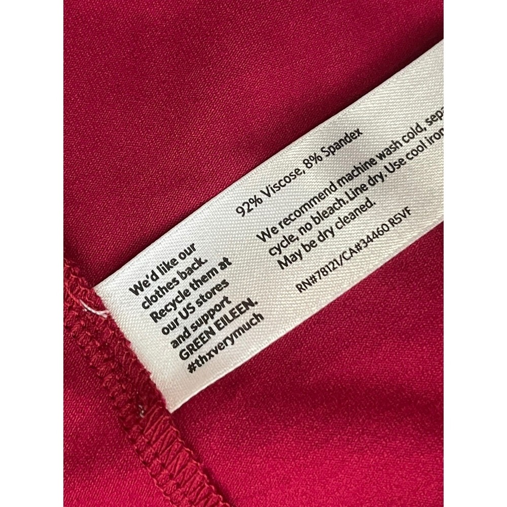 EILEEN FISHER Viscose Jersey Crew Neck Mini Dress Petite Medium Red Rose NEW‎ - Picture 7 of 11